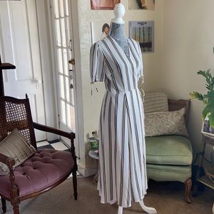Brand New White Striped Wrap Dress.